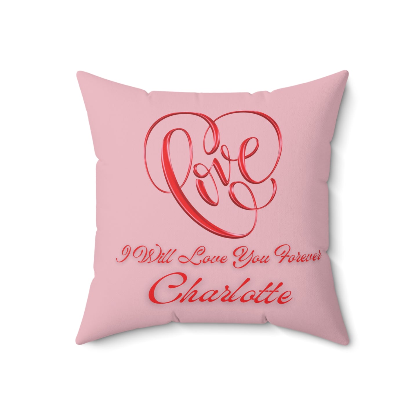 Love Forever Pillow, Valentine Faux Suede Pillow, Romantic Throw Cushion, Heart Love Pillow, Personalized Heart Pillow,