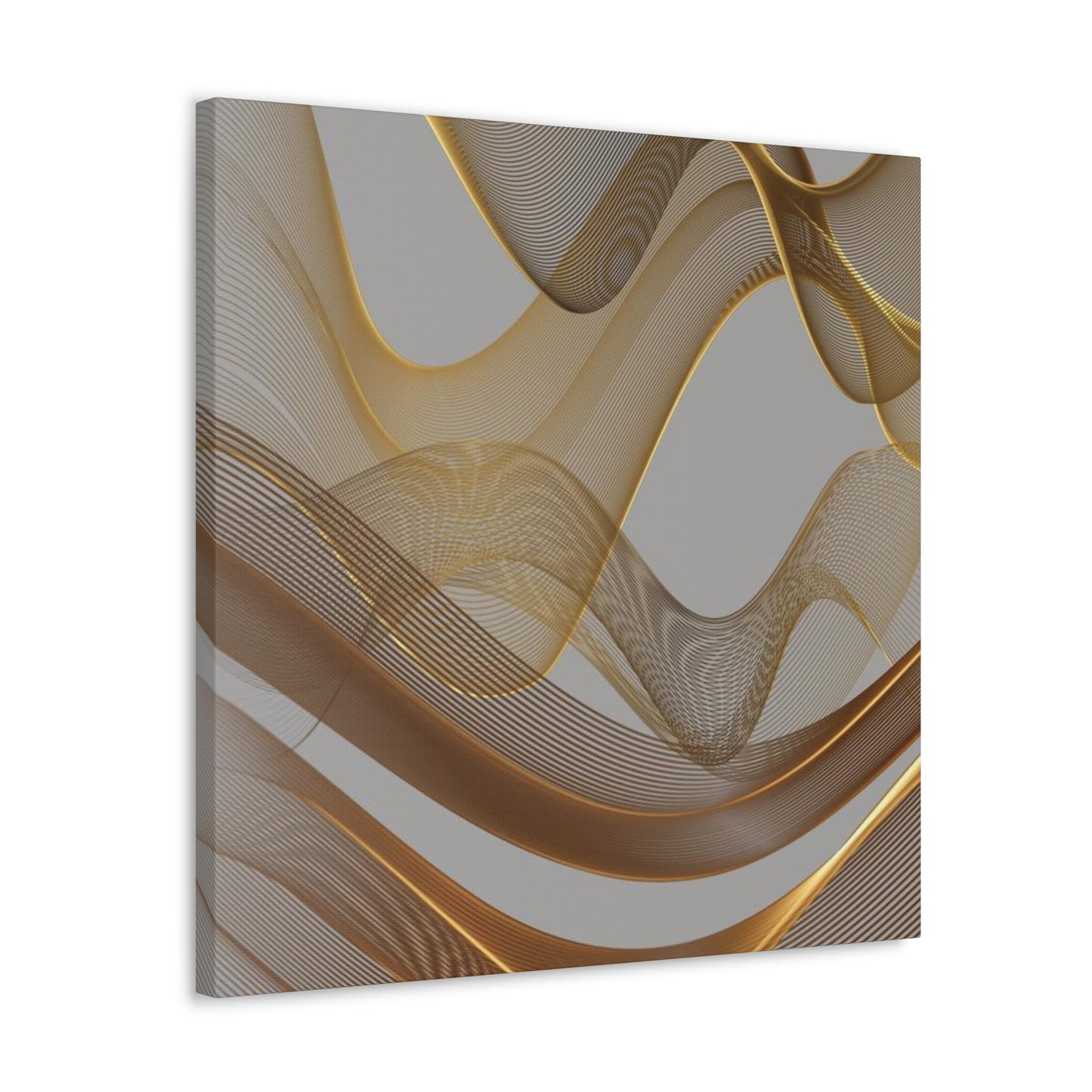 Contemporary Golden Wave Canvas, Floating Waves Abstract Art, Abstract Golden Wave Print, Golden Canvas Wave Art, Golden Canvas Wave Art.