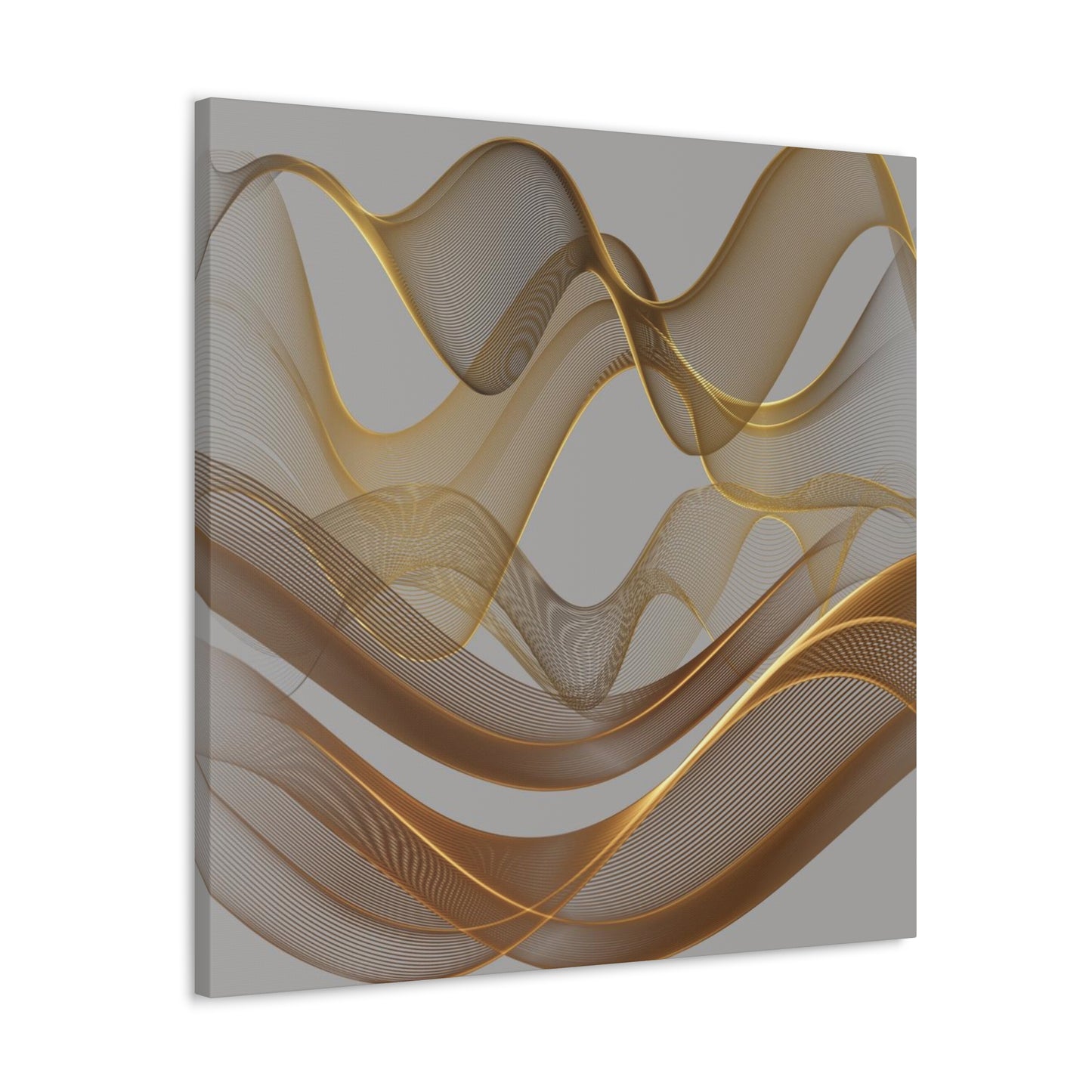 Contemporary Golden Wave Canvas, Floating Waves Abstract Art, Abstract Golden Wave Print, Golden Canvas Wave Art, Golden Canvas Wave Art.