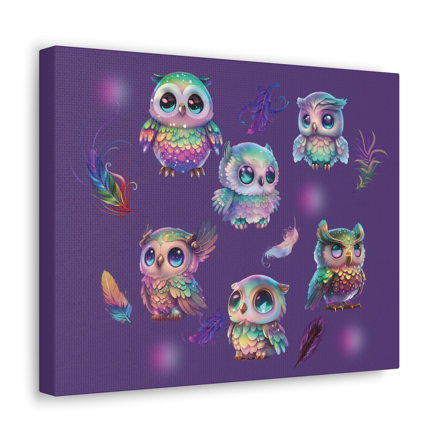 Mystical Owls Picture, Purple Magical Owl Art, Cosmic Owls, Wise Owl Canvas Print, Whimsical Owl Print, Purple Owl Print, Wise Owls Painting