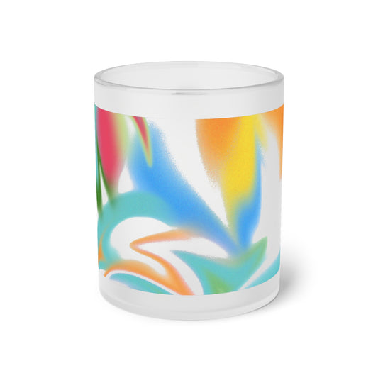 see through mug, Frosted Watercolor Mug, Frosted Color Glass Mug, Color Frosted Glass Mug, Color Frosted Mug, Rainbow Frosted Mug, Frosted Iced Mug.