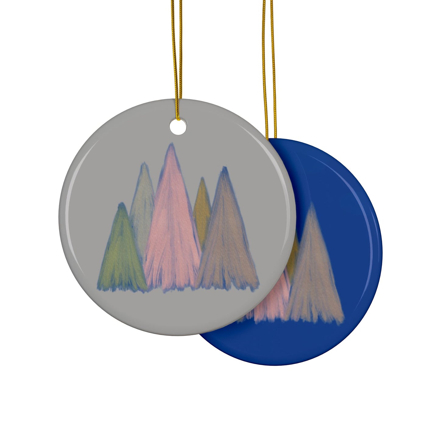 Pastel Ceramic Chalk Christmas Tree Design Ornament