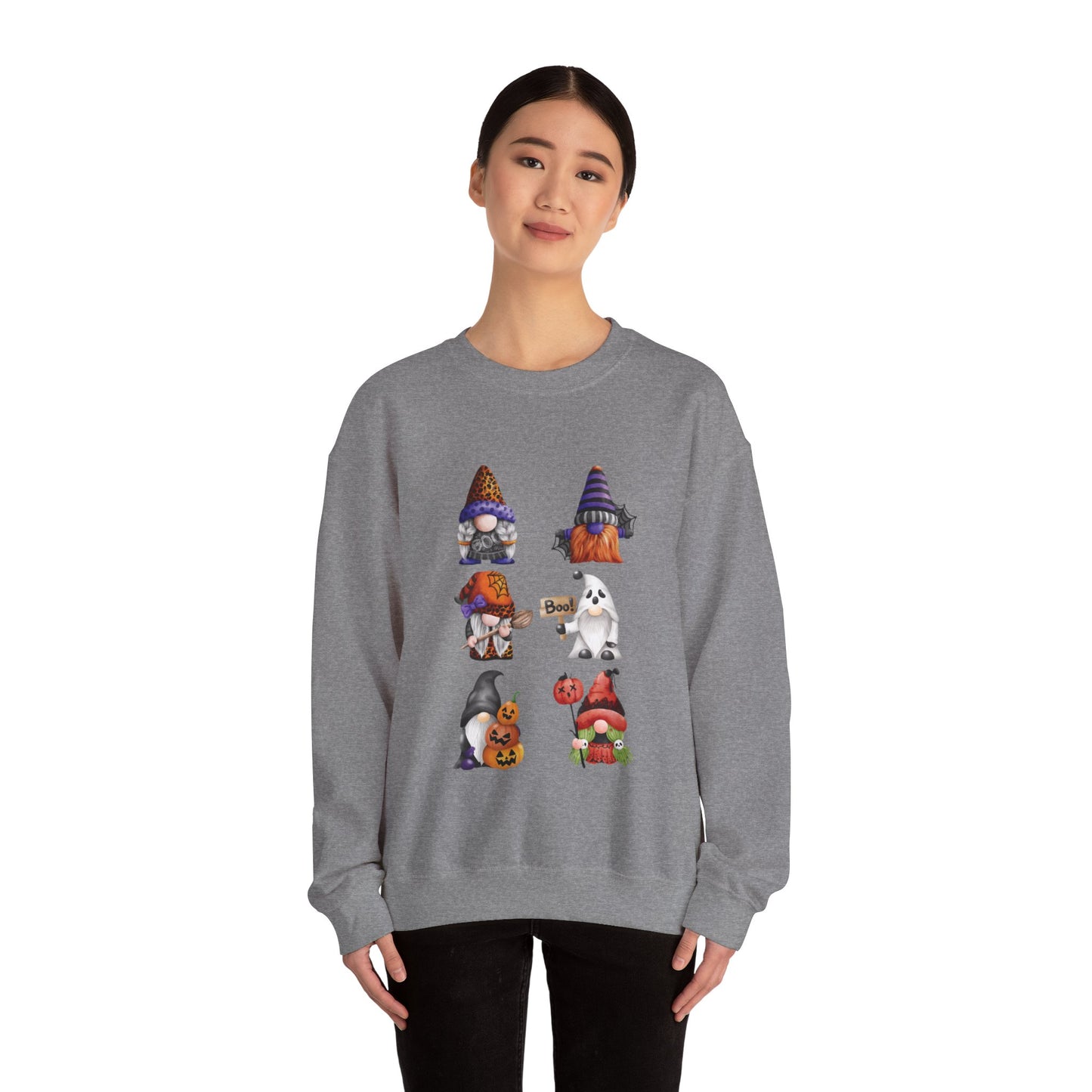 Spooky Gnome Sweatshirt, Double-Sided Halloween Gnome Pullover, Gnome Themed Apparel, Halloween Gnome Crewneck, Halloween Gnome Pullover, Spooky Gnome Shirt, Unisex Gnome Sweatshirt
