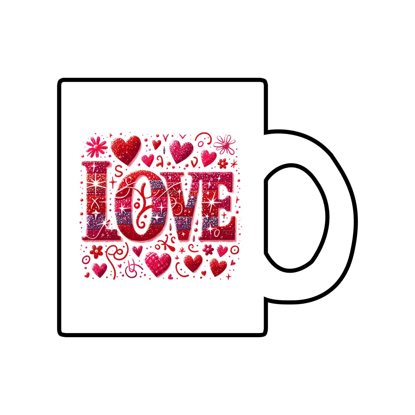 Transparent Valentine Red Heart Glass Mug