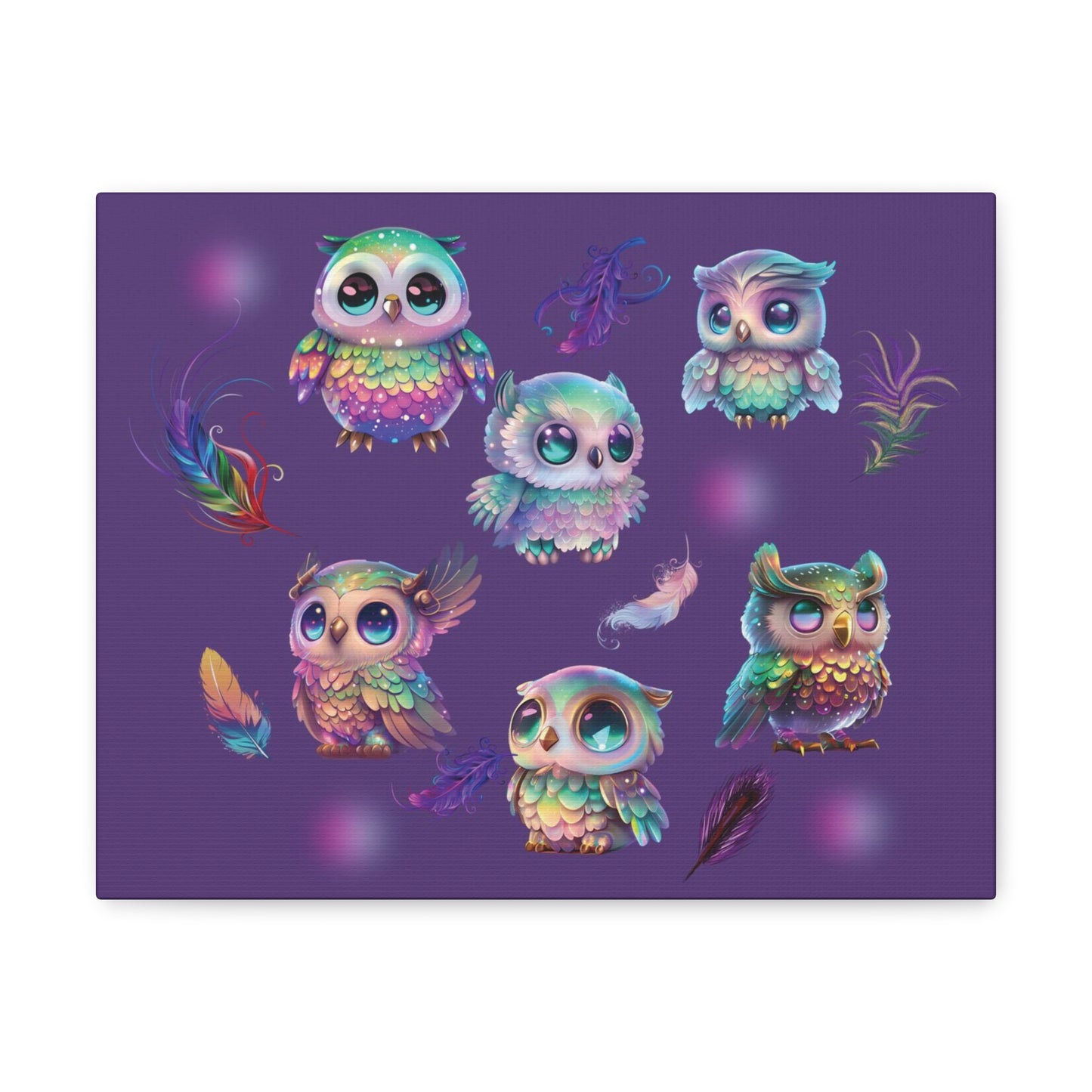 Mystical Owls Picture, Purple Magical Owl Art, Cosmic Owls, Wise Owl Canvas Print, Whimsical Owl Print, Purple Owl Print, Wise Owls Painting