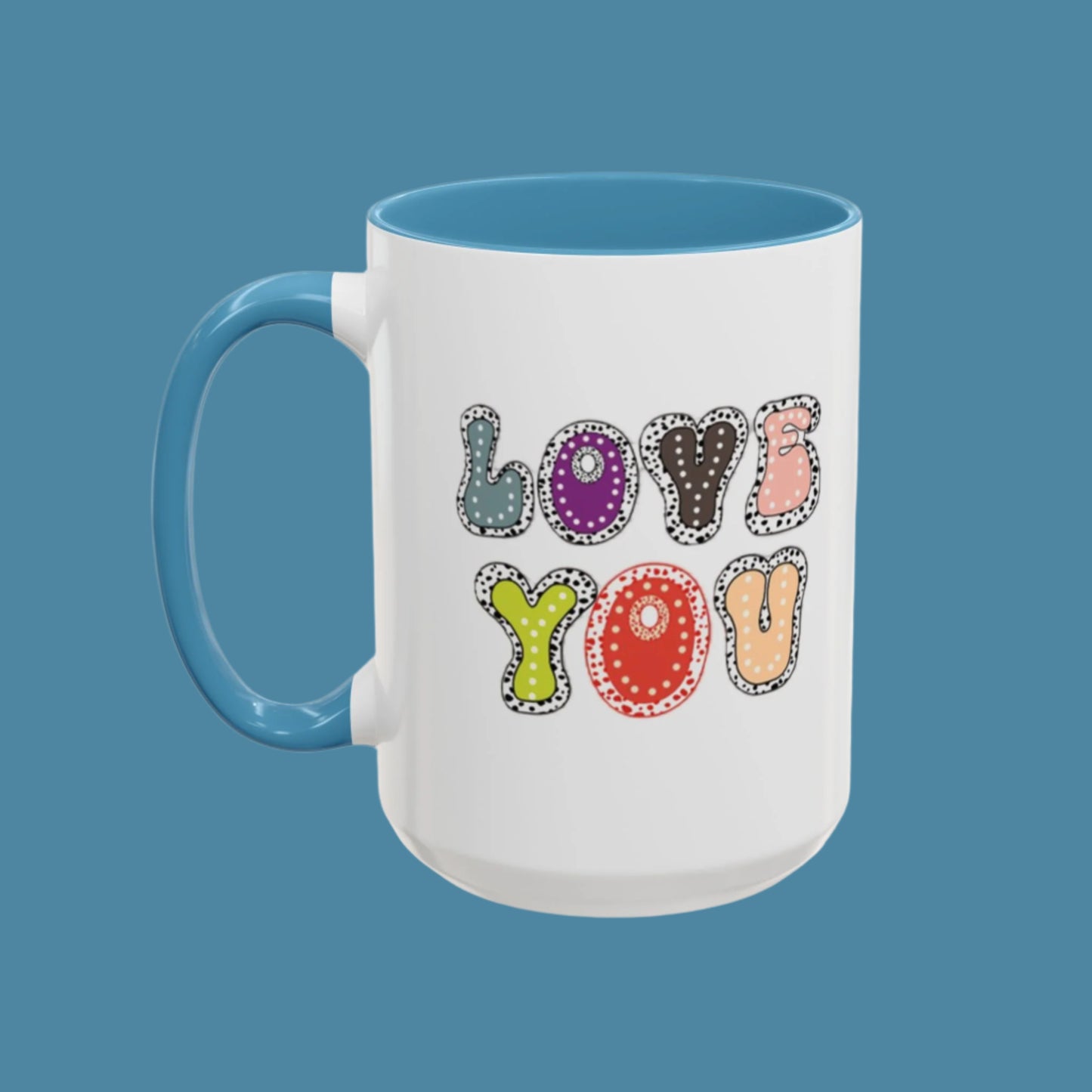 Typography Love You Accent Mug