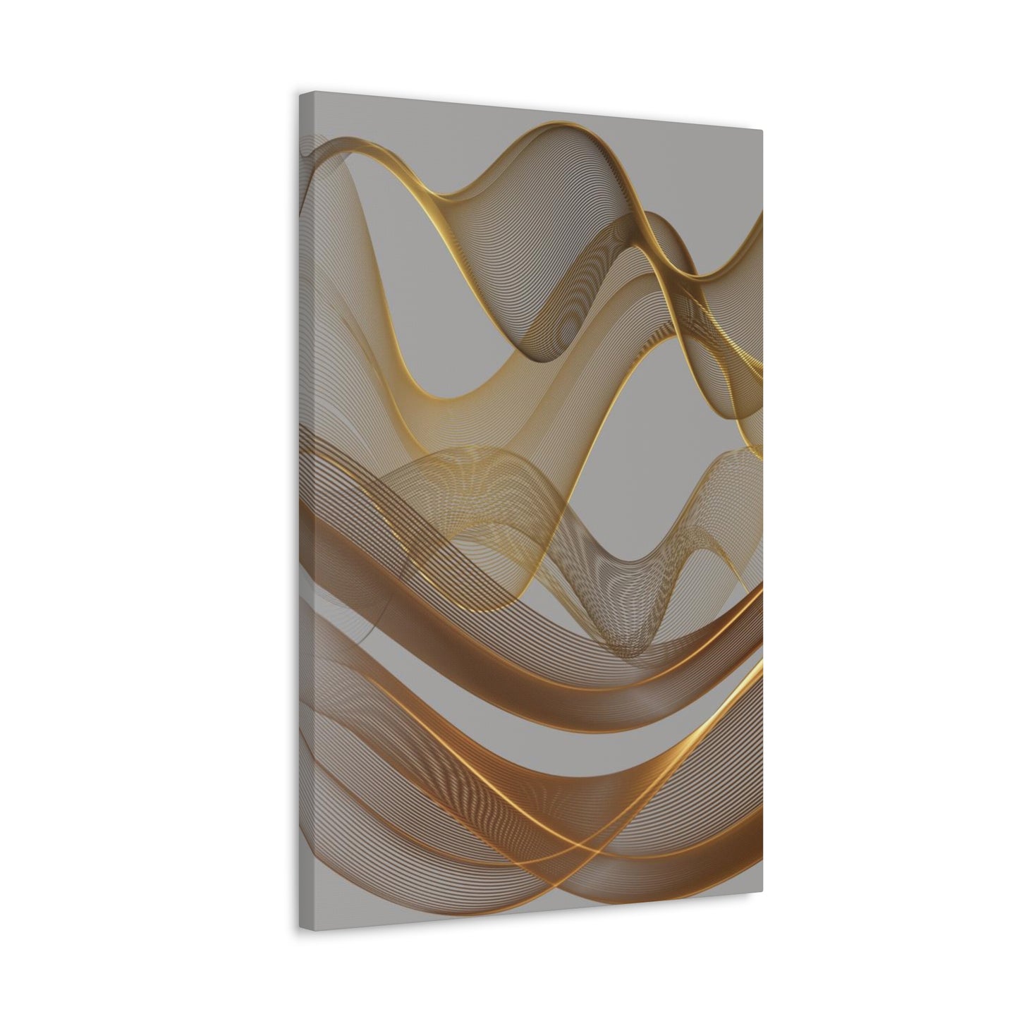 Contemporary Golden Wave Canvas, Floating Waves Abstract Art, Abstract Golden Wave Print, Golden Canvas Wave Art, Golden Canvas Wave Art.