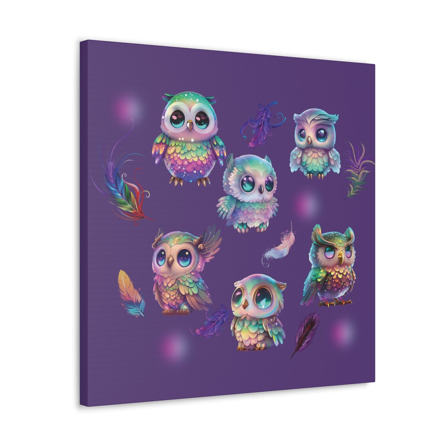 Mystical Owls Picture, Purple Magical Owl Art, Cosmic Owls, Wise Owl Canvas Print, Whimsical Owl Print, Purple Owl Print, Wise Owls Painting