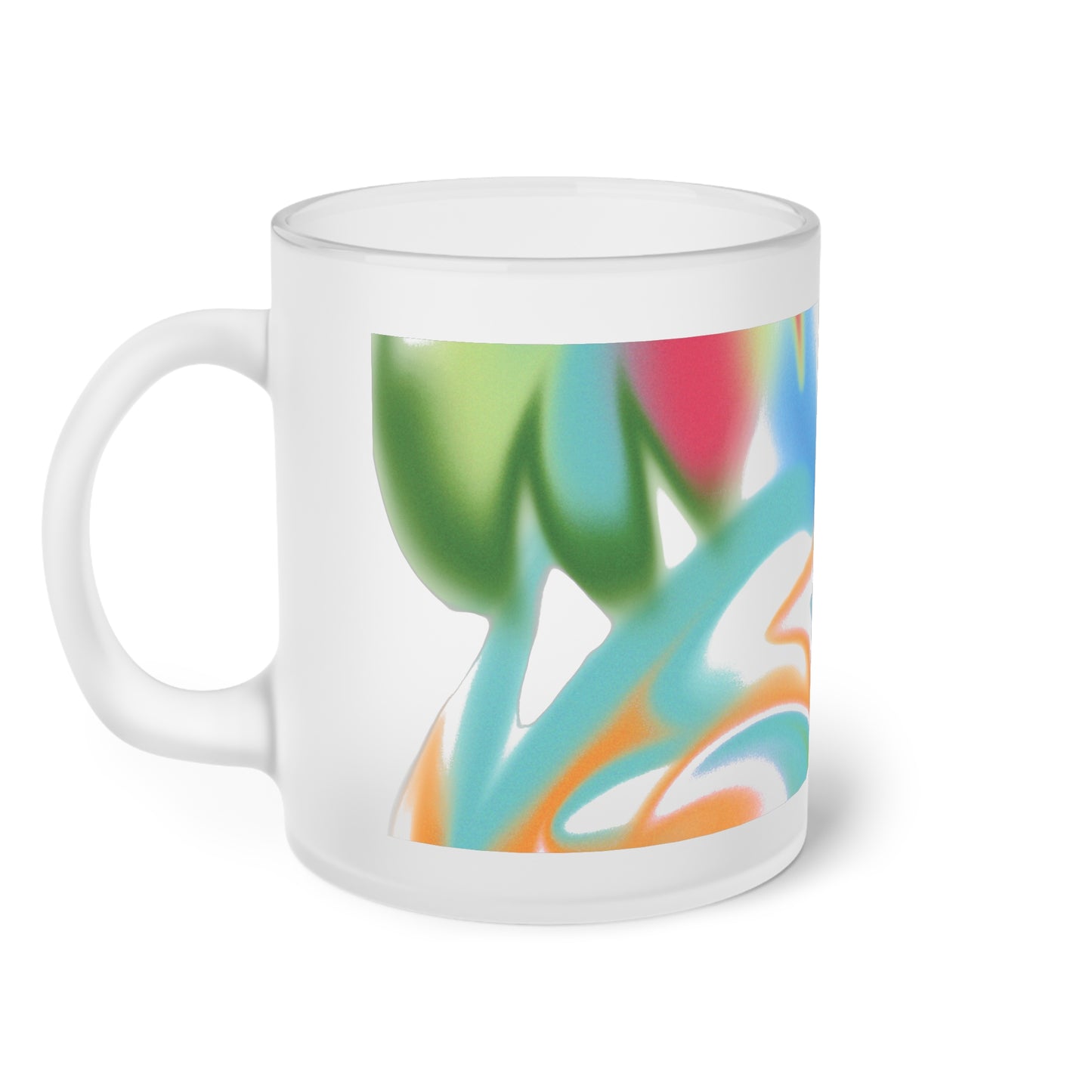 See Through Mug, Frosted Watercolor Mug, Frosted Color Glass Mug, Color Frosted Glass Mug, Color Frosted Mug, Rainbow Frosted Mug, Frosted Iced Mug.