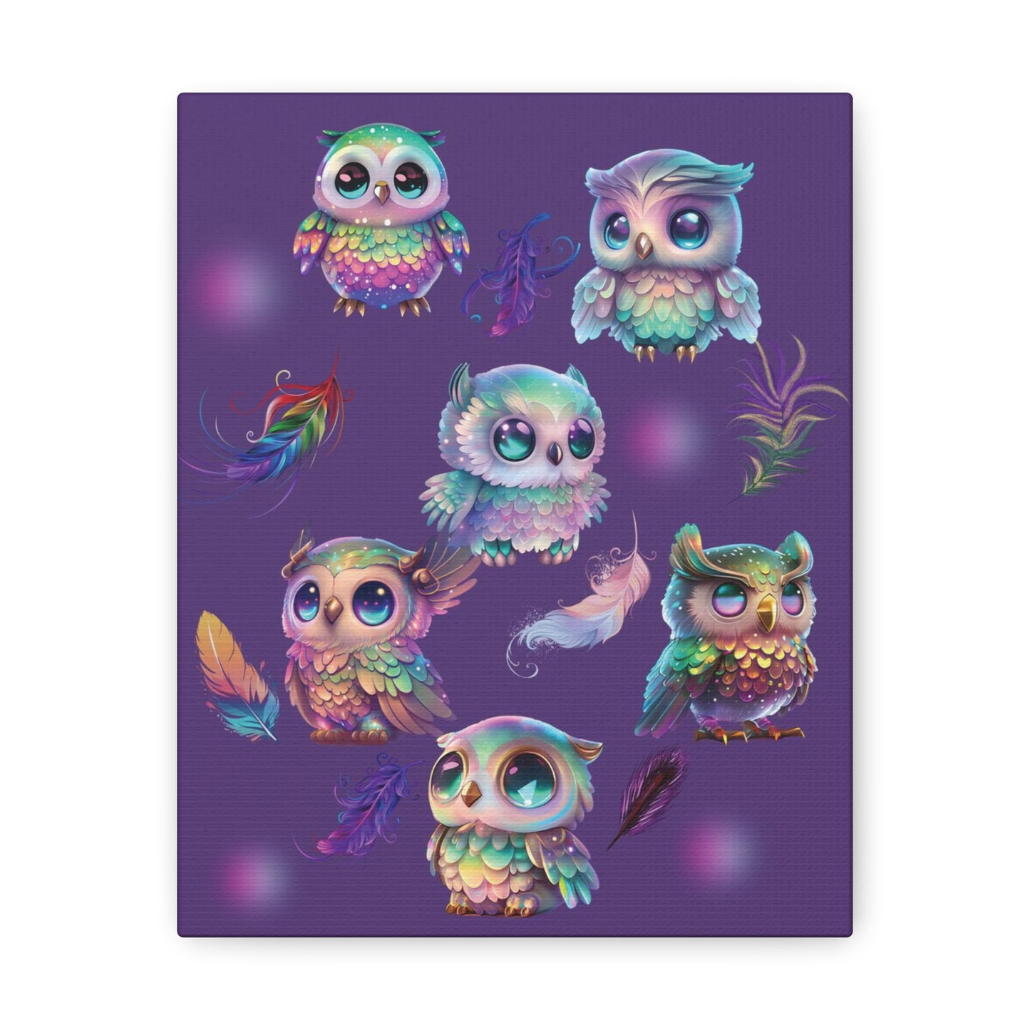 Mystical Owls Picture, Purple Magical Owl Art, Cosmic Owls, Wise Owl Canvas Print, Whimsical Owl Print, Purple Owl Print, Wise Owls Painting