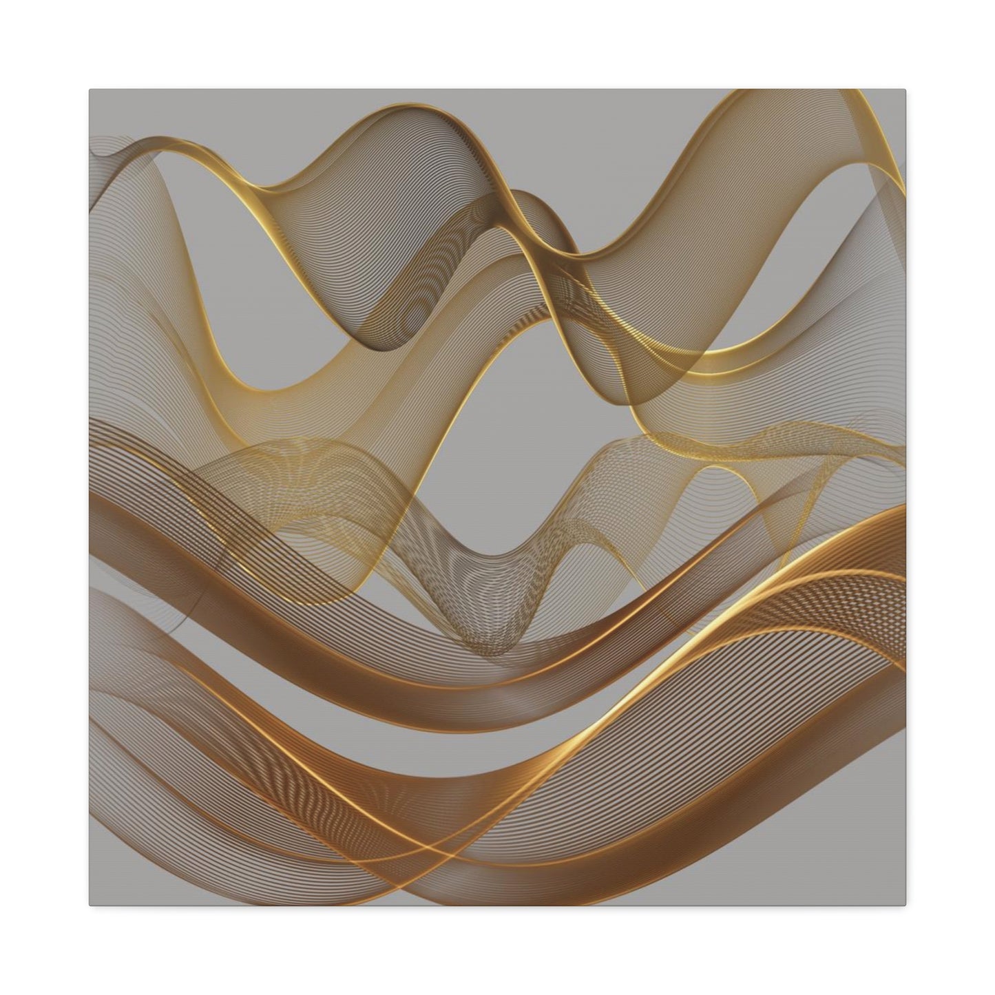 Contemporary Golden Wave Canvas, Floating Waves Abstract Art, Abstract Golden Wave Print, Golden Canvas Wave Art, Golden Canvas Wave Art.