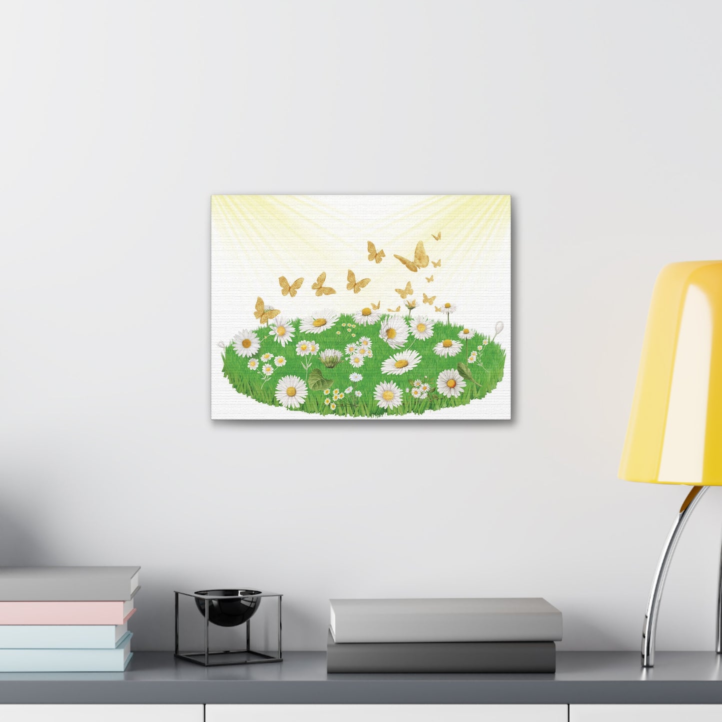 Children Butterfly Painting, Butterflies Field Art, Field Of Butterflies Art, Butterfly Daisies Wall Art, Butterflies In The Field Art.