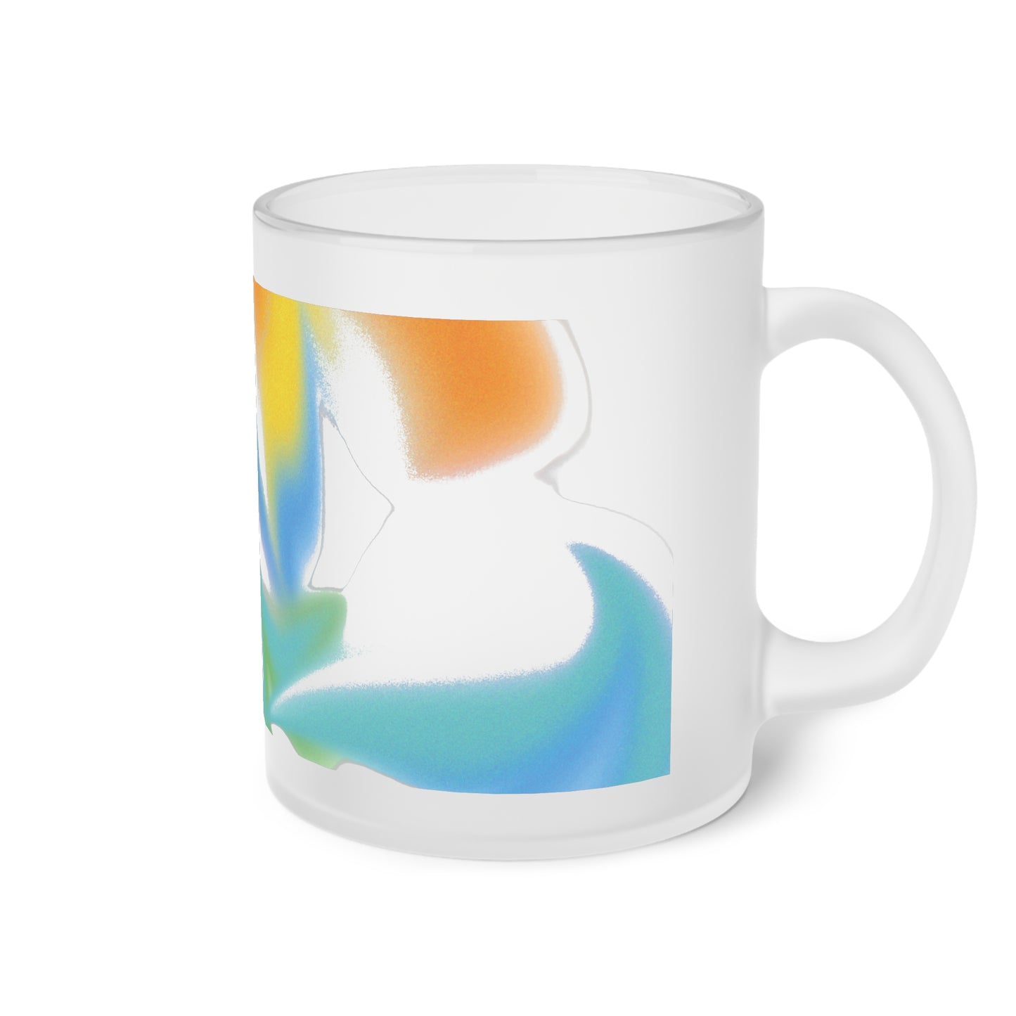 See Through Mug, Frosted Watercolor Mug, Frosted Color Glass Mug, Color Frosted Glass Mug, Color Frosted Mug, Rainbow Frosted Mug, Frosted Iced Mug.