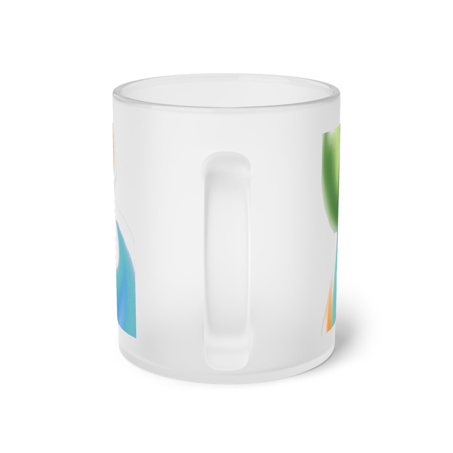 See Through Mug, Frosted Watercolor Mug, Frosted Color Glass Mug, Color Frosted Glass Mug, Color Frosted Mug, Rainbow Frosted Mug, Frosted Iced Mug.