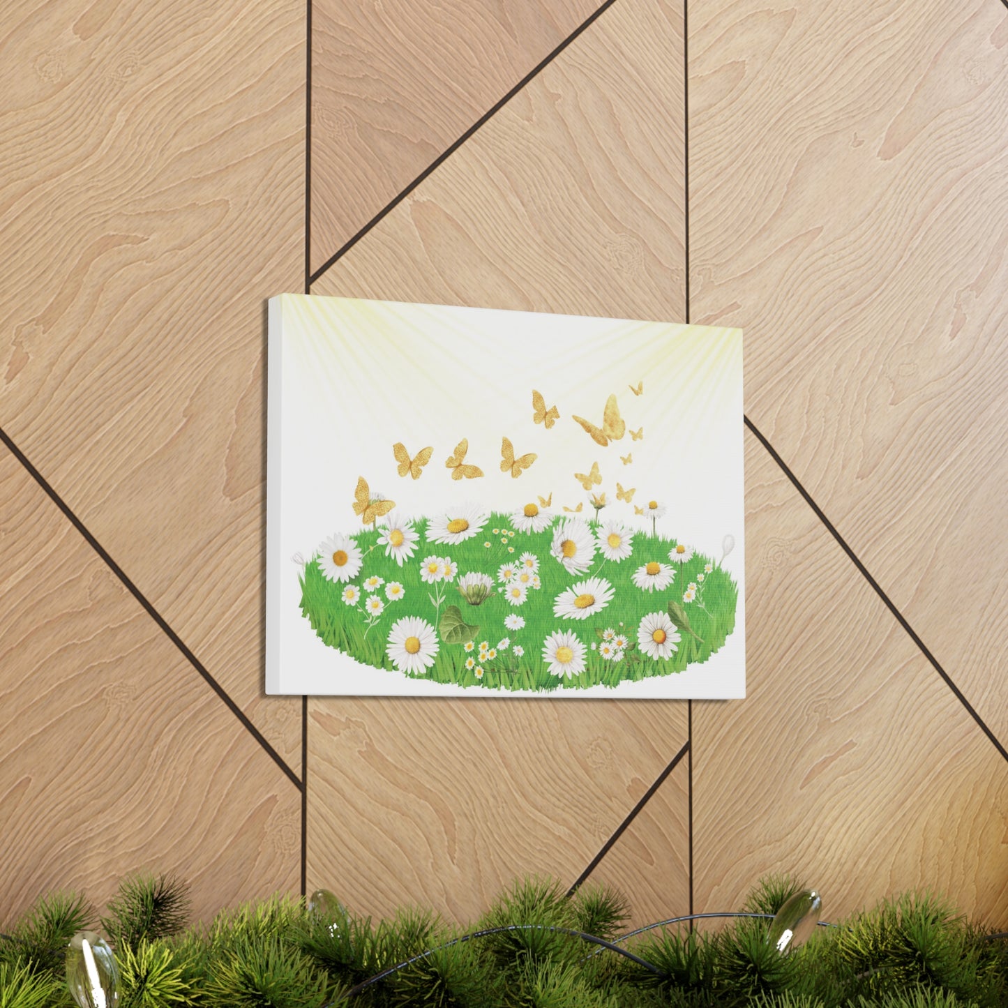 Children Butterfly Painting, Butterflies Field Art, Field Of Butterflies Art, Butterfly Daisies Wall Art, Butterflies In The Field Art.