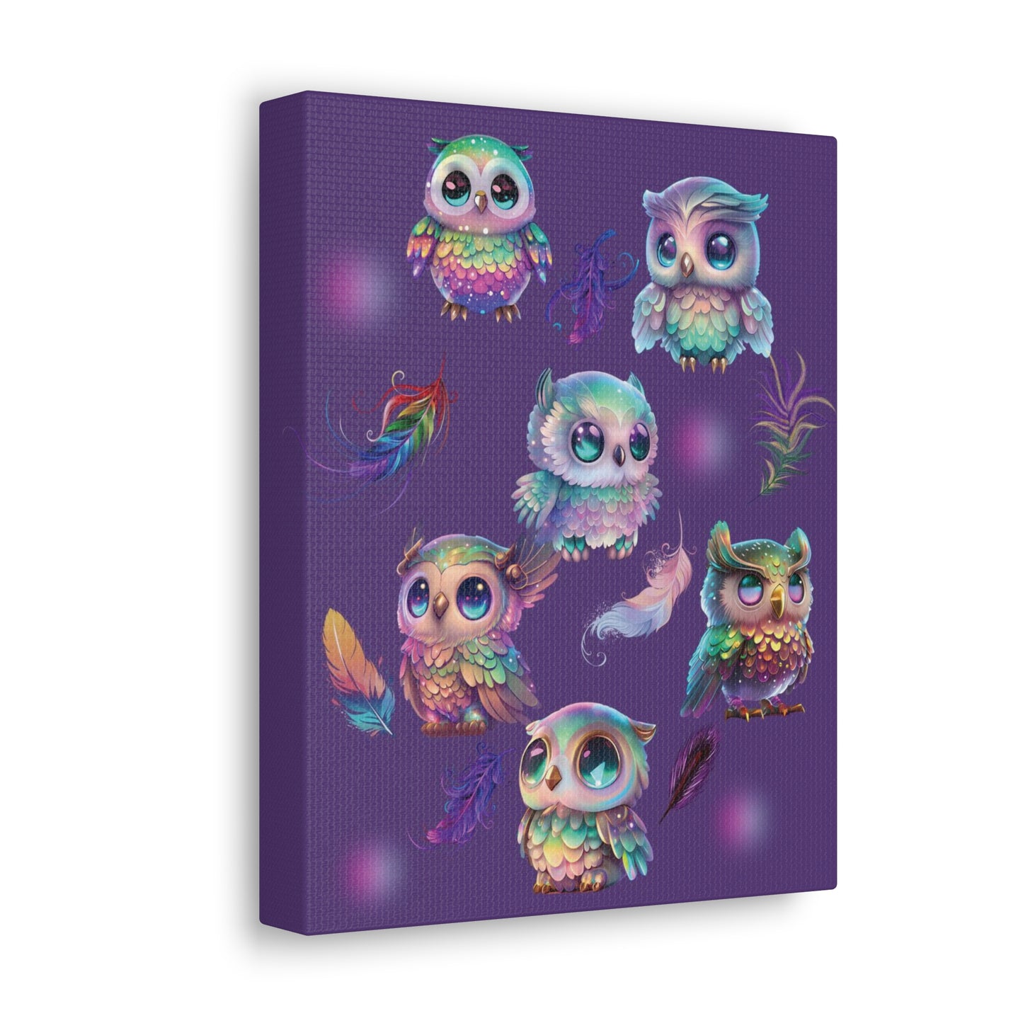 Mystical Owls Picture, Purple Magical Owl Art, Cosmic Owls, Wise Owl Canvas Print, Whimsical Owl Print, Purple Owl Print, Wise Owls Painting