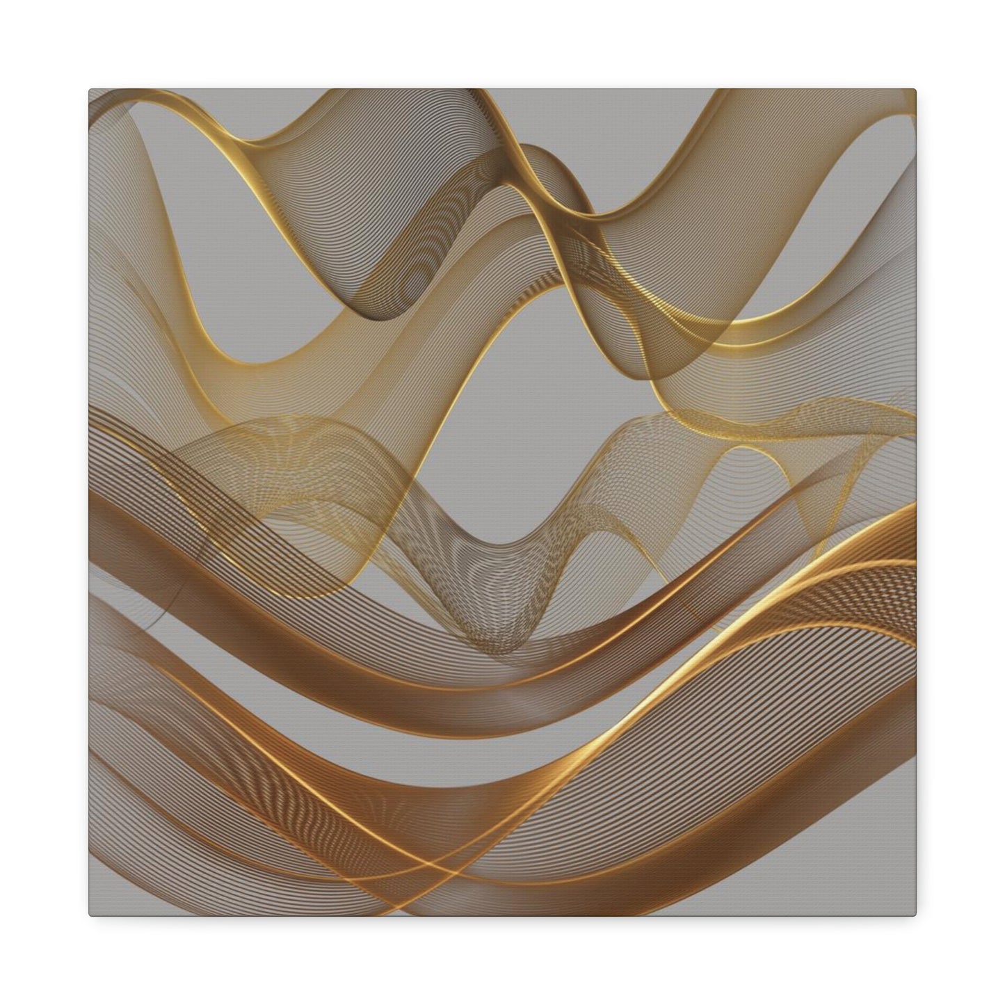 Contemporary Golden Wave Canvas, Floating Waves Abstract Art, Abstract Golden Wave Print, Golden Canvas Wave Art, Golden Canvas Wave Art.