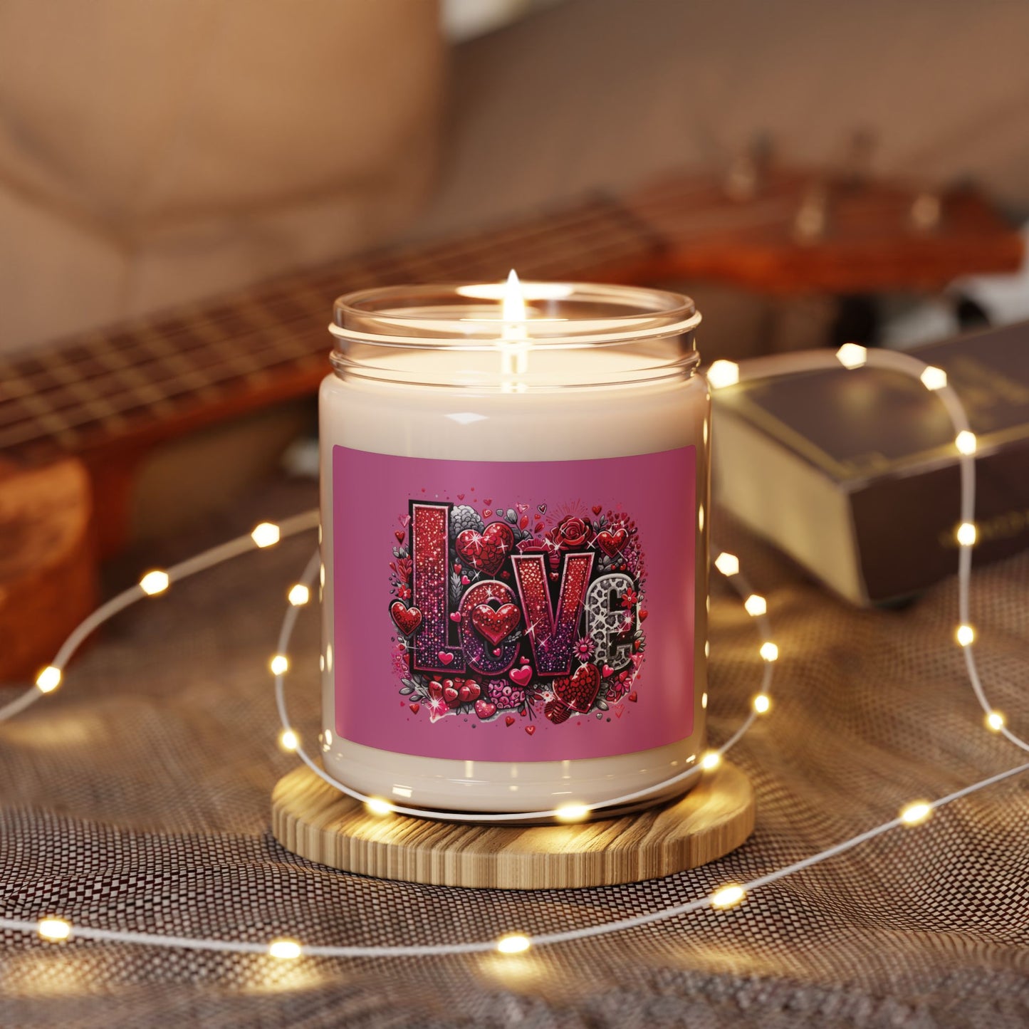 Love Print Candle, Decorative Love Candle, Romantic Heart Candle, Anniversary Heart Candle, Red Love Candle, Valentines Day Love Candle, Selfcare Candle