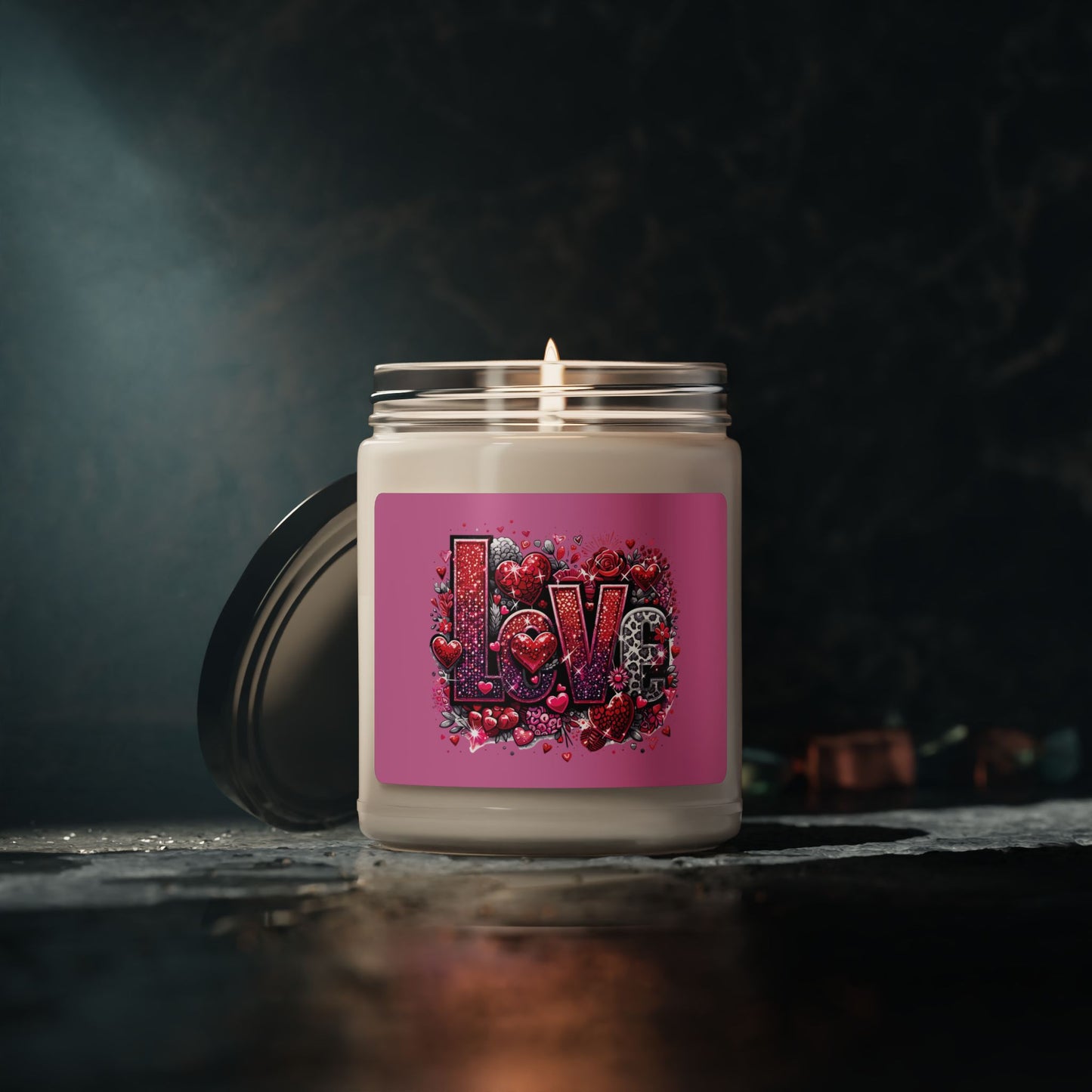 Love Print Candle, Decorative Love Candle, Romantic Heart Candle, Anniversary Heart Candle, Red Love Candle, Valentines Day Love Candle, Selfcare Candle