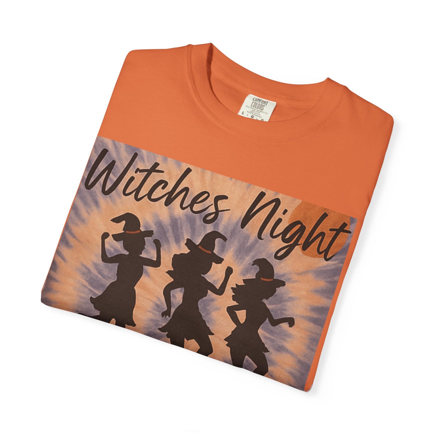 Witches Night T-Shirt – Halloween Witch Graphic Tee – Spooky Season Shirt – Dancing Witches Top – Cauldron Pumpkin Fall Festival Tee
