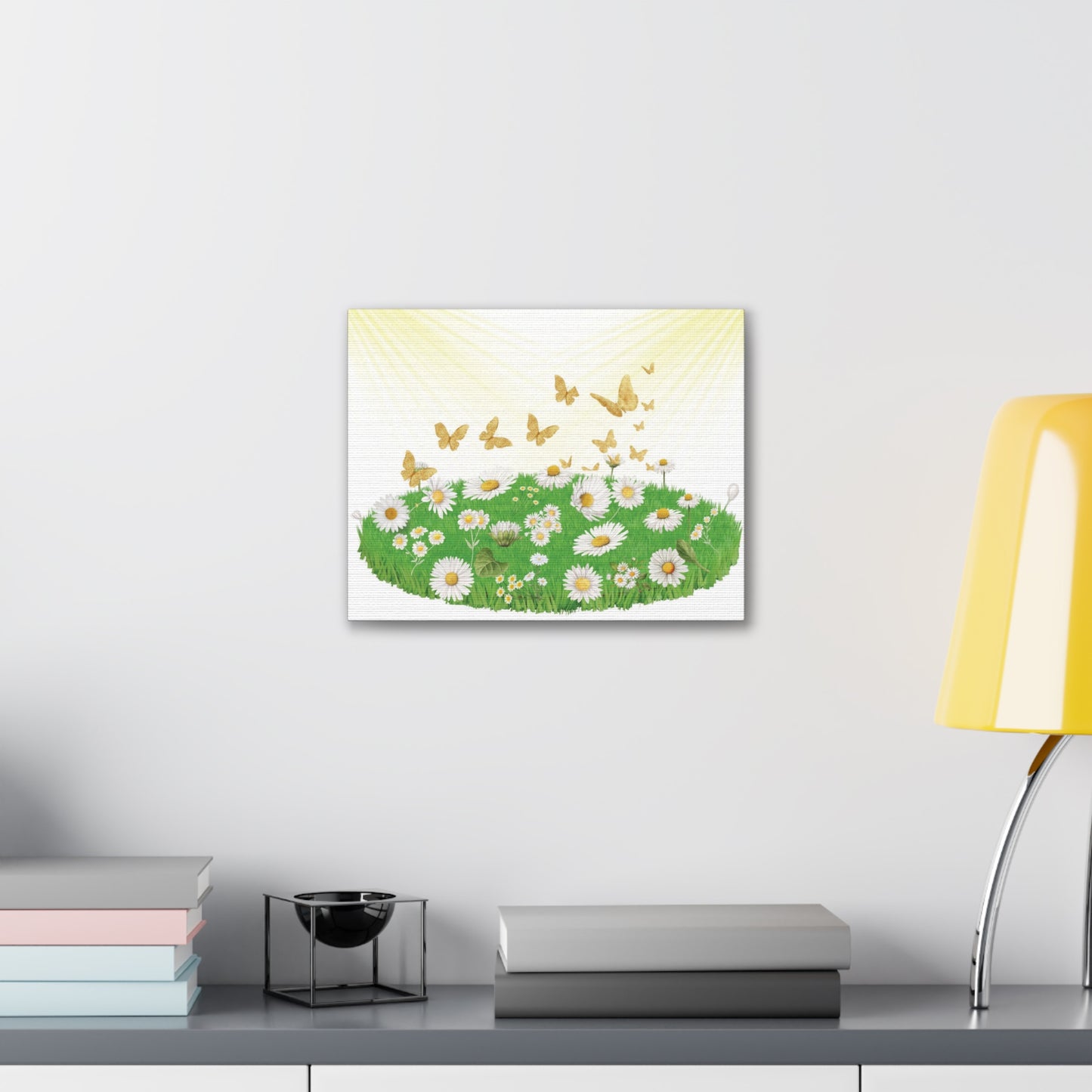 Children Butterfly Painting, Butterflies Field Art, Field Of Butterflies Art, Butterfly Daisies Wall Art, Butterflies In The Field Art.