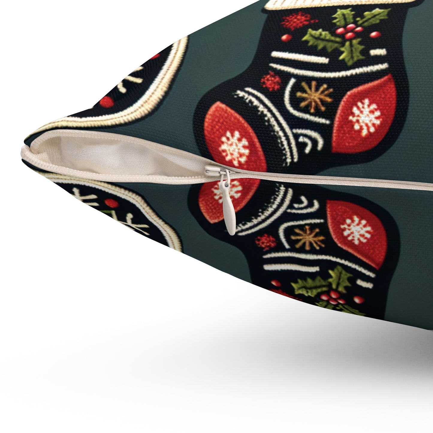 Christmas Cookie Pillow, Holiday Treat Cushion, Festive Christmas Tree & Holly Decor, Cozy Winter Throw Pillow, Whimsical Holiday Accent