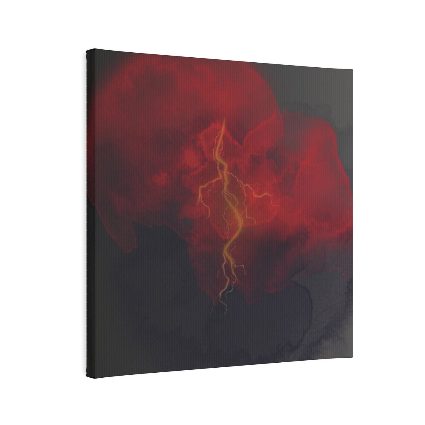 Electric Cloud Wall Art, Lighting Cloud Wall Art, Explosive Wall Art, Canvas Fusion Wall Art, Electric Cloud. Red Black Cloud Wall Abstract.