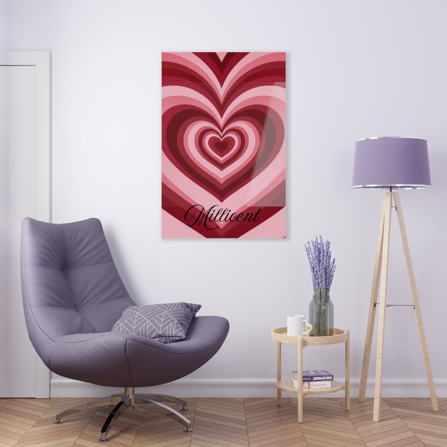 Hypnotic Wall Art, Custom Acrylic Heart Print, Modern Wall Art, Personalized Red Heart Wall Art, 2000s Nostalgia, Romantic Heart Wall Art, Trendy Heart Wall Art, Y2K Wall Art