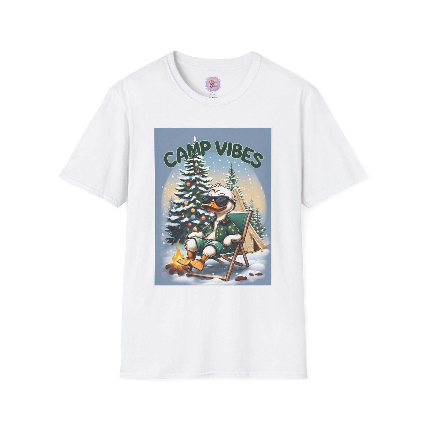Snow Duck Camp Fire Shirt, Cool Duck Camping Shirt, Christmas Duck Camp Tee, Holiday Duck Camp Shirt, Duck Camping Tee, Duck Chill Shirt, Funny Duck Camping Shirt, Cartoon Duck Holiday Camp Shirt,