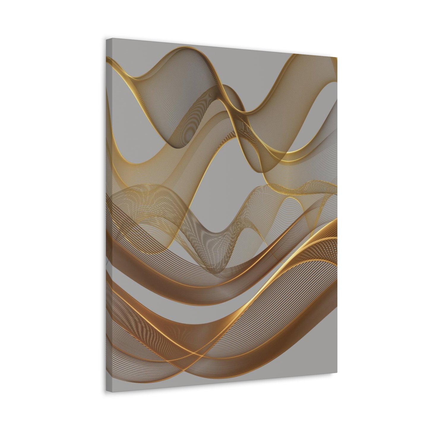 Contemporary Golden Wave Canvas, Floating Waves Abstract Art, Abstract Golden Wave Print, Golden Canvas Wave Art, Golden Canvas Wave Art.