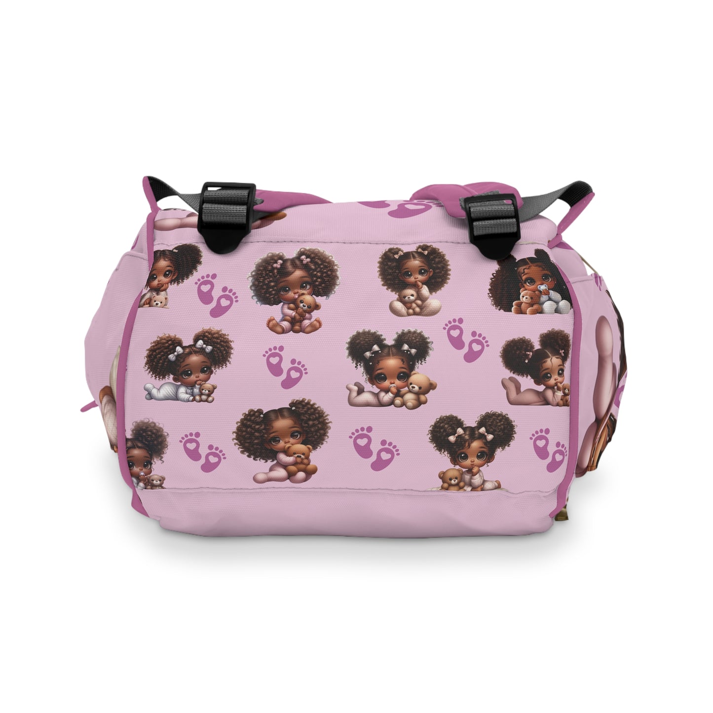 Multifunctional Black Girl Diaper Backpack, Afrocentric Baby Girl Diaper Bag, Multifunctional African American Diaper Backpack, African American Baby Girl Diaper Bag, African American Diaper Backpack, Multifunctional Girl Backpack