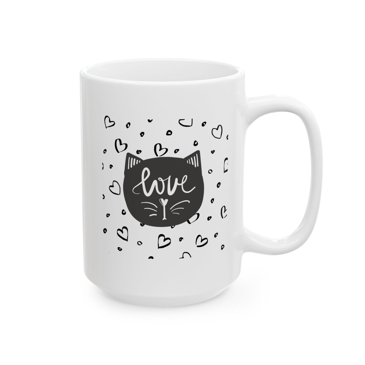 Cat Thinking Mug, Simple Cat Mug, Loving Cat Mug, Favorite Cat Mug, I Love My Cat Mug, Cat Heart Mug, The Cat's Meow Mug, Valentine Cat Mug