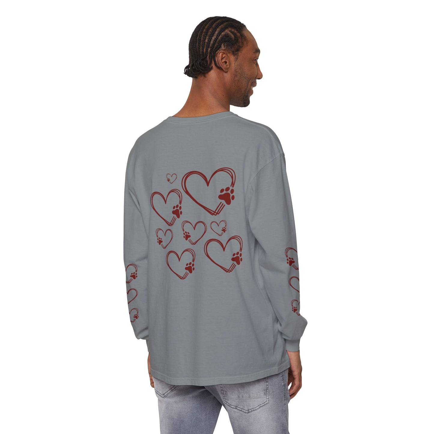 Coffee & Dog Lover Long Sleeve T-Shirt — 'Sweater Heart' Pet Mom Shirt