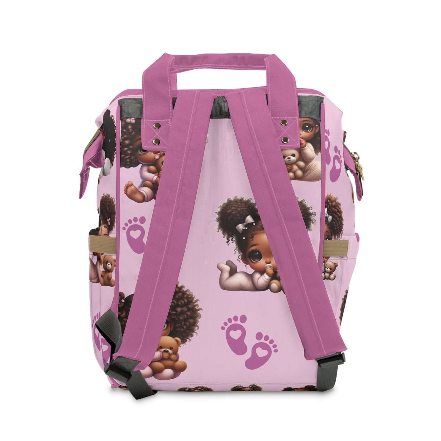 Multifunctional Black Girl Diaper Backpack, Afrocentric Baby Girl Diaper Bag, Multifunctional African American Diaper Backpack, African American Baby Girl Diaper Bag, African American Diaper Backpack, Multifunctional Girl Backpack