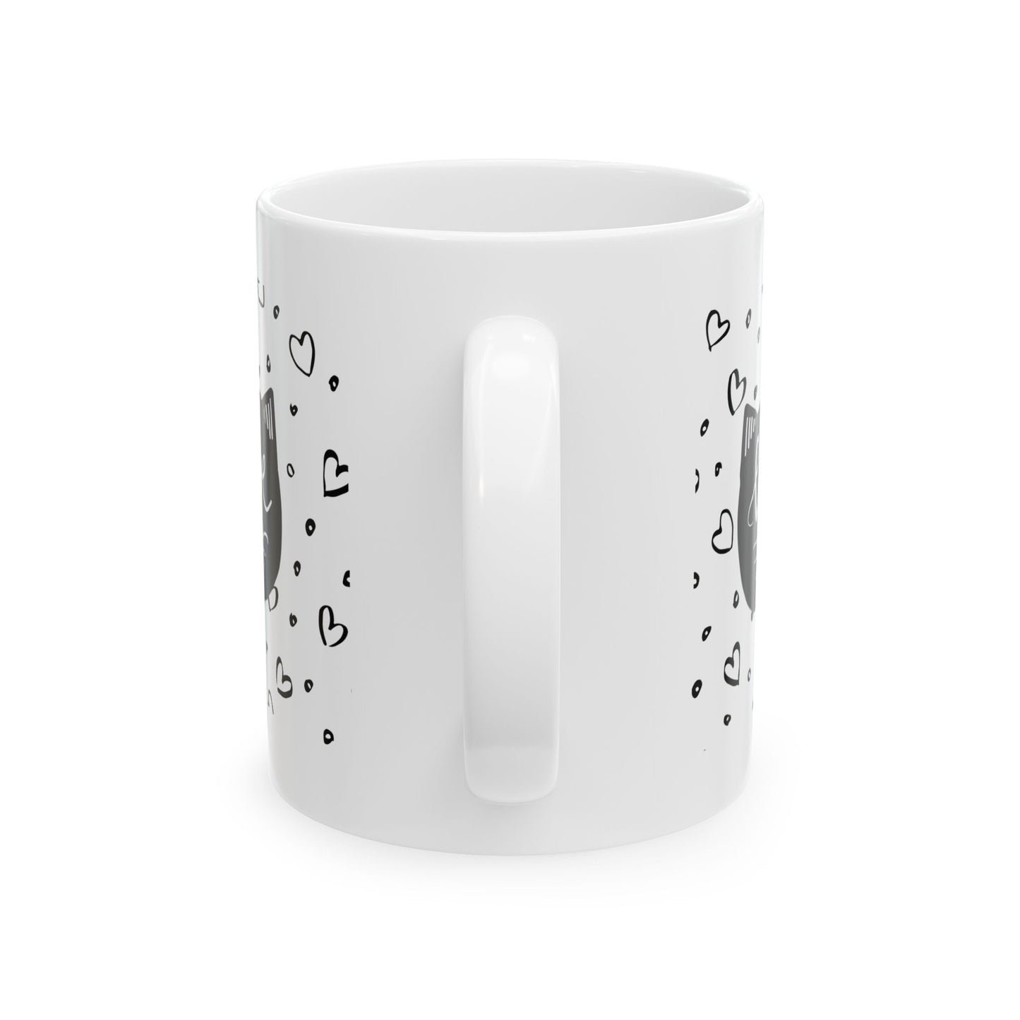 Cat Thinking Mug, Simple Cat Mug, Loving Cat Mug, Favorite Cat Mug, I Love My Cat Mug, Cat Heart Mug, The Cat's Meow Mug, Valentine Cat Mug