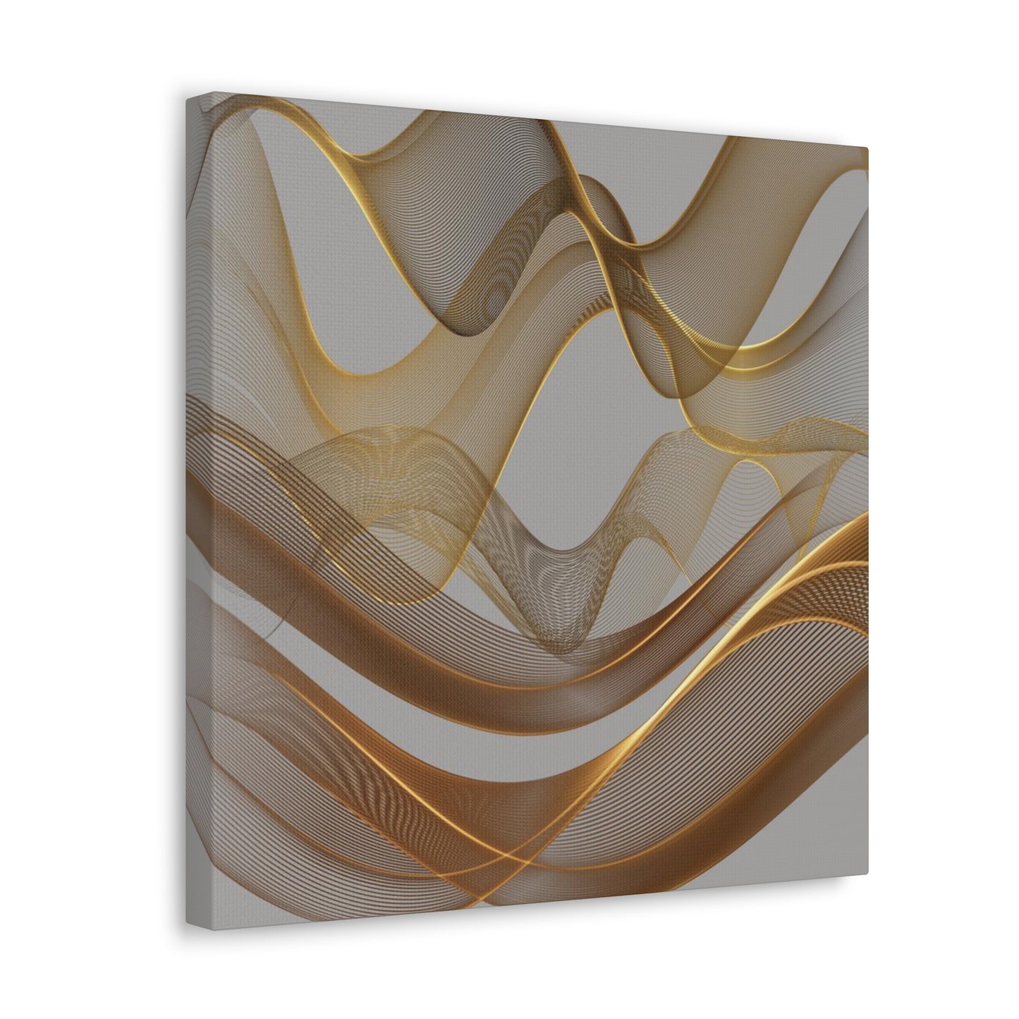 Contemporary Golden Wave Canvas, Floating Waves Abstract Art, Abstract Golden Wave Print, Golden Canvas Wave Art, Golden Canvas Wave Art.