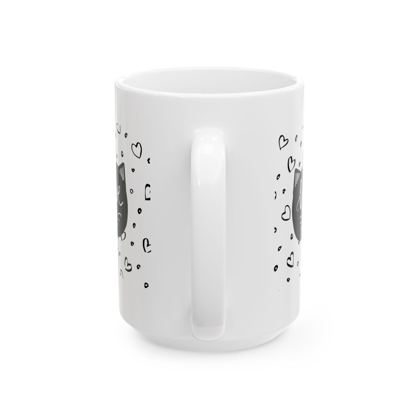Cat Thinking Mug, Simple Cat Mug, Loving Cat Mug, Favorite Cat Mug, I Love My Cat Mug, Cat Heart Mug, The Cat's Meow Mug, Valentine Cat Mug