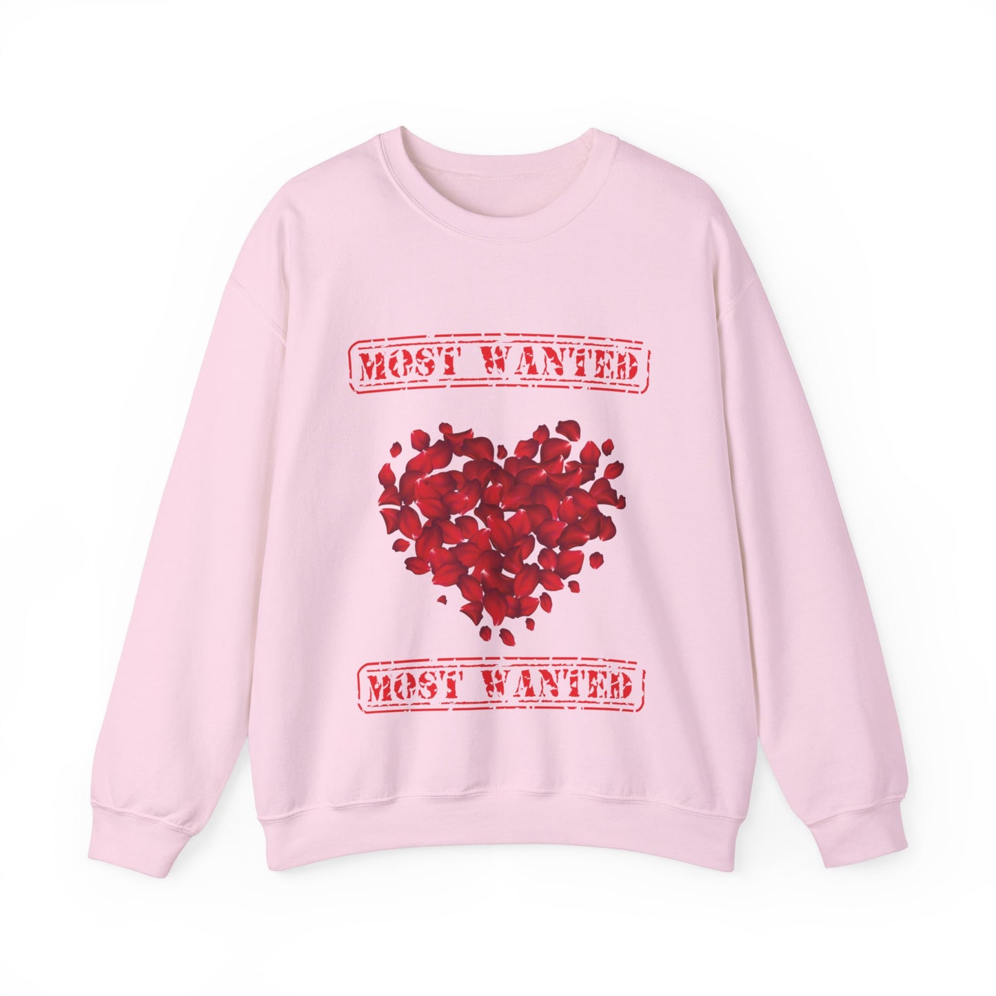 Most Wanted sweatshirt, Valentine Red Petal Heart Sweatshirt, Valentine's Day Heart Crewshirt, Petal Sweatshirt, Valentine's Day Petal Sweatshirt, Red rose heart Sweatshirt