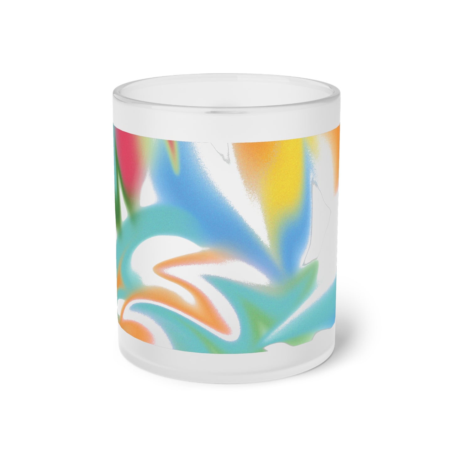 See Through Mug, Frosted Watercolor Mug, Frosted Color Glass Mug, Color Frosted Glass Mug, Color Frosted Mug, Rainbow Frosted Mug, Frosted Iced Mug.