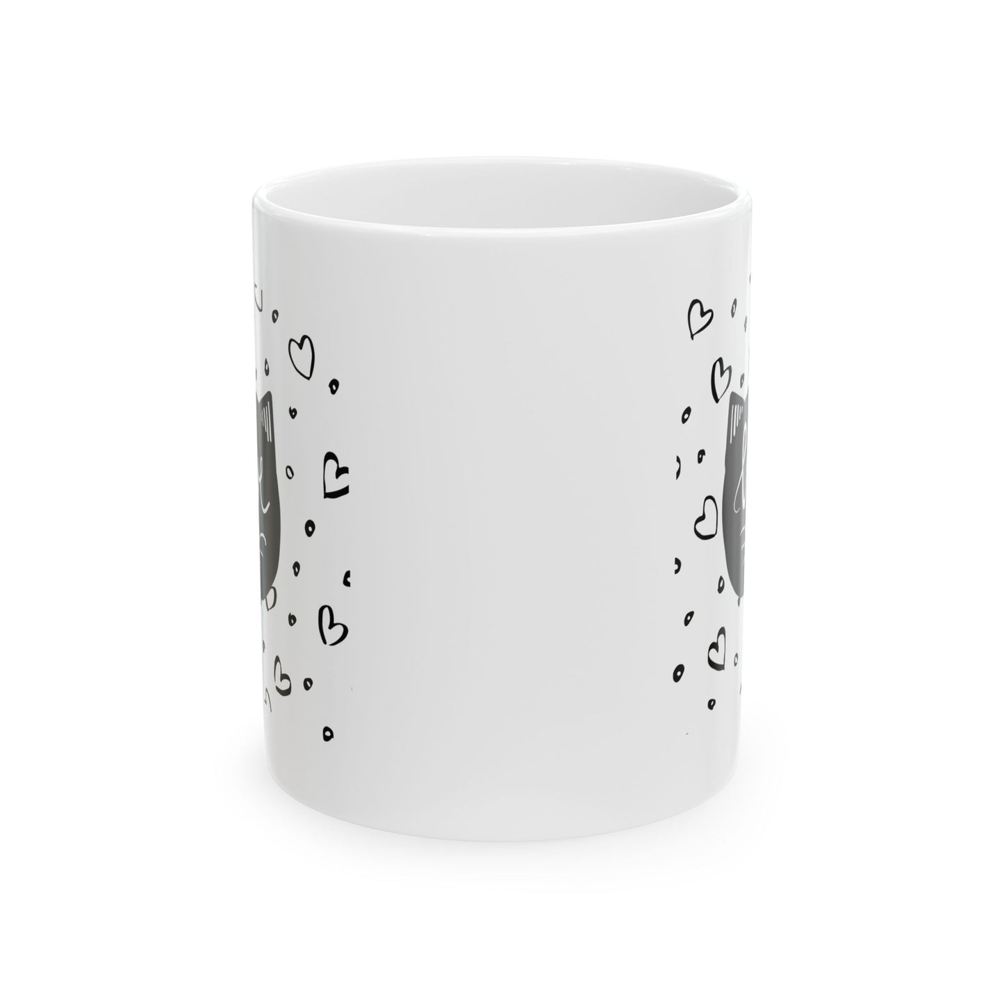 Cat Thinking Mug, Simple Cat Mug, Loving Cat Mug, Favorite Cat Mug, I Love My Cat Mug, Cat Heart Mug, The Cat's Meow Mug, Valentine Cat Mug