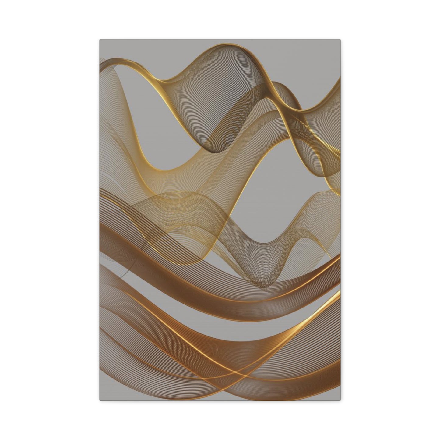 Contemporary Golden Wave Canvas, Floating Waves Abstract Art, Abstract Golden Wave Print, Golden Canvas Wave Art, Golden Canvas Wave Art.
