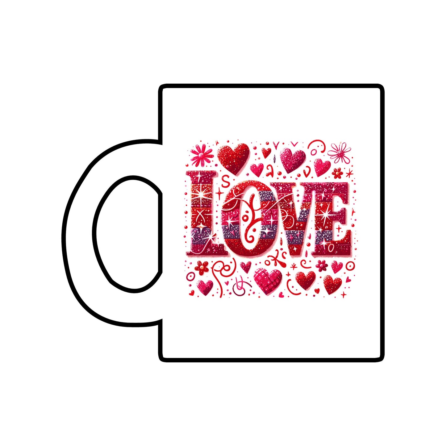 Transparent Valentine Red Heart Glass Mug