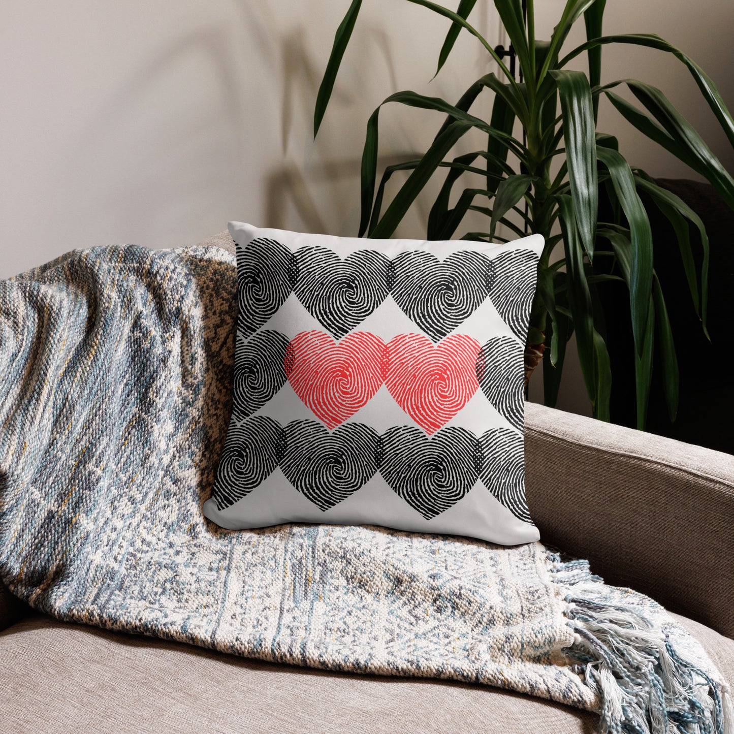 Thumb Print Heart Pillow