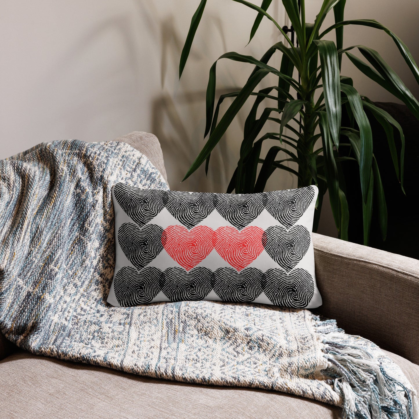 Thumb Print Heart Pillow