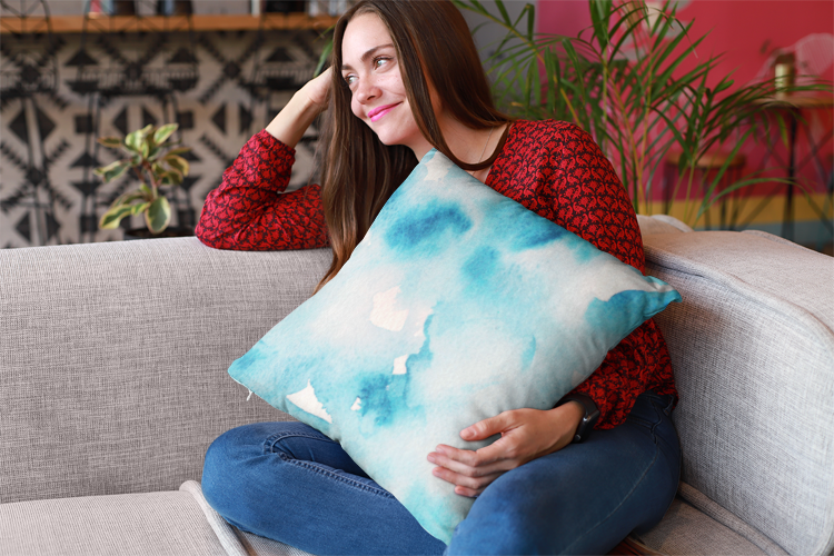 Blue Sky Print Pillow