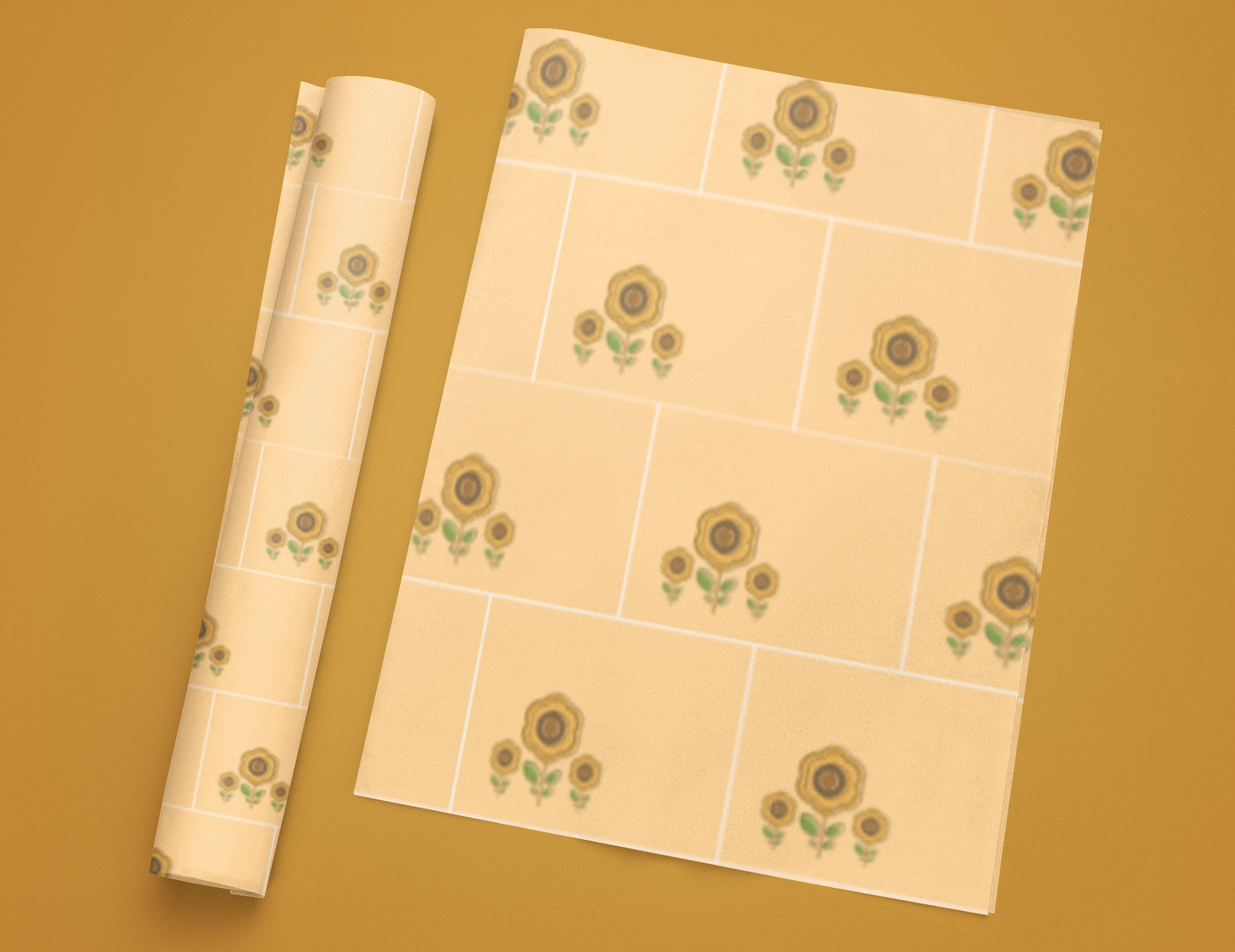 Floral Aesthetic Design Wrapping Paper Sheets