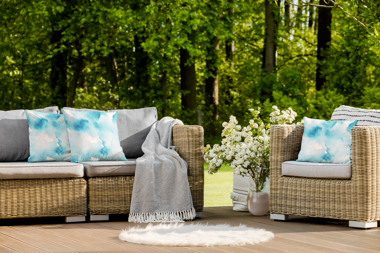 Blue Sky Print Pillow