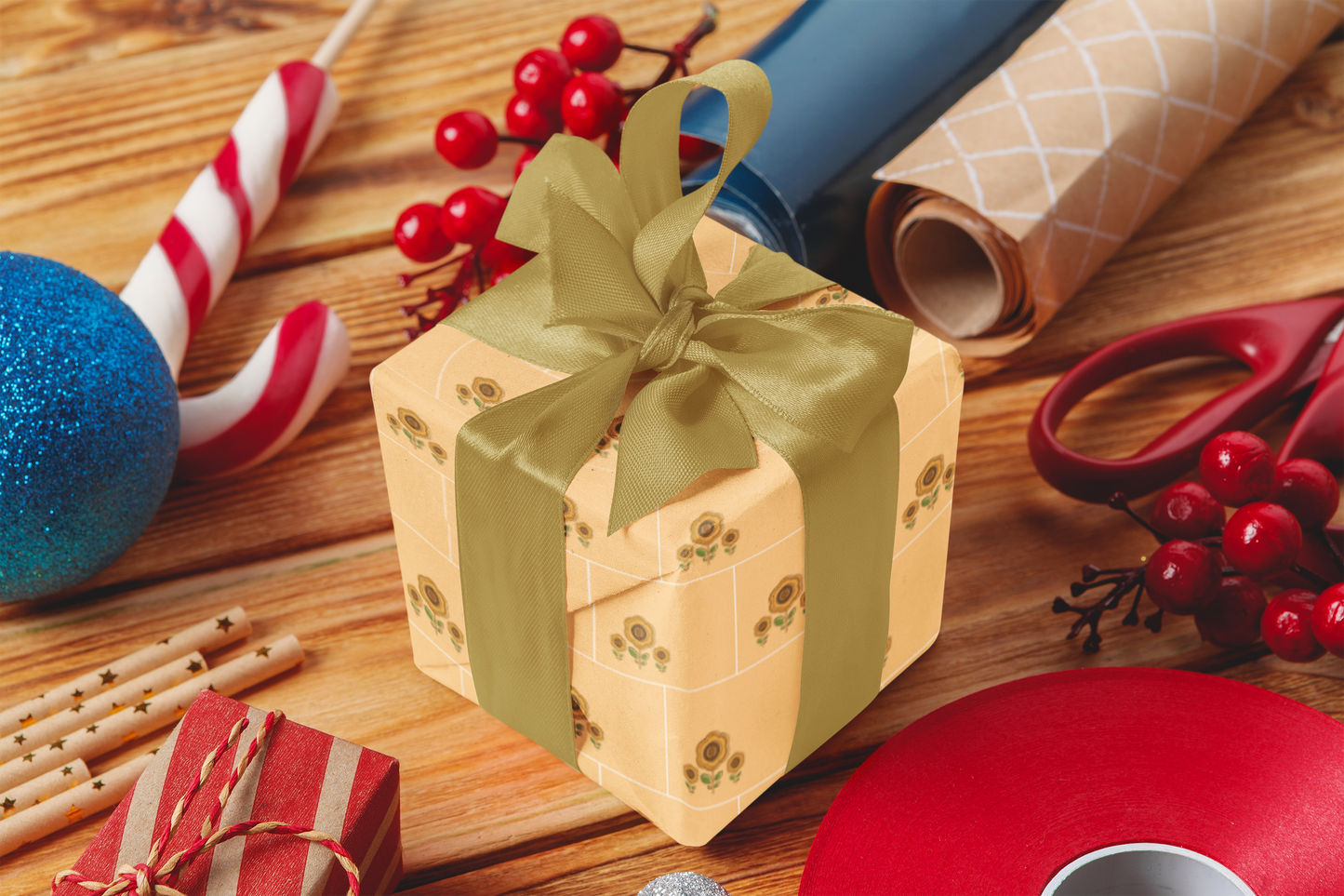 Floral Aesthetic Design Wrapping Paper Sheets