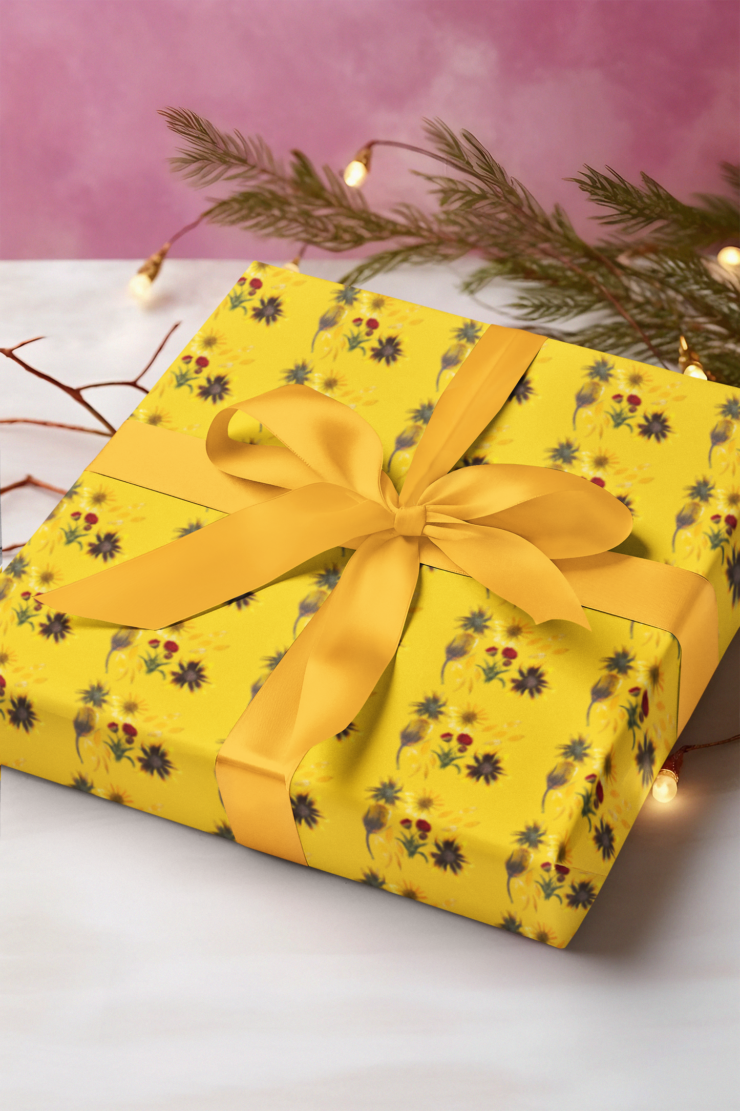 Floral Aesthetic Design Wrapping Paper Sheets