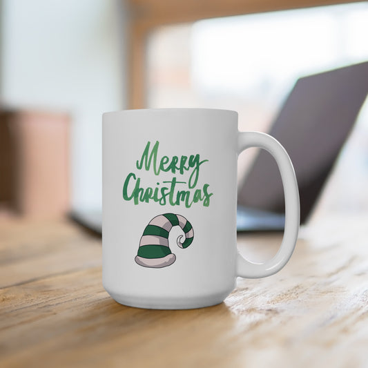 Merry Christmas Santa Hat Mug, Holiday Hat Coffee Mug, Xmas Santa Hat Mug, Santa Hat Coffee Mug, Holiday Santa Hat Mug, 15 Oz Santa Hat Mug.